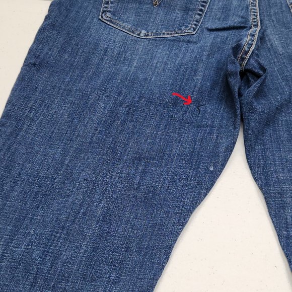 NEW w DEFECT Levi's BOYFRIEND Mid Rise Relaxed Tapered Blue Stretch Jeans 14 - Picture 6 of 6